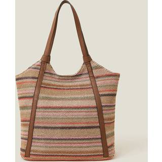 Accessorize Stribet Raffia SkuldertaskeEn