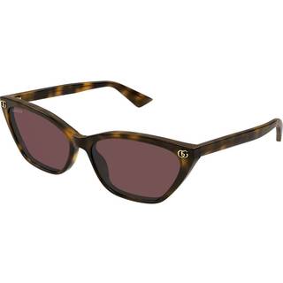 Gucci Kvinde GG1815S 002 Solbriller Acetat Havana Violet Cat Eye