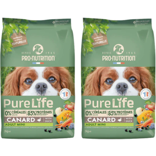 2 x Purelife Mini Adult - Kornfrit Hundefoder - 2 kg