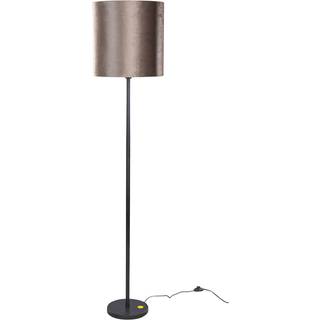 Gulvlampe sort med brun velourskærm 40 cm - Simplo