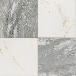 Marmor Klinker Checkermarble Vit-Grå Matt 44x44 cm