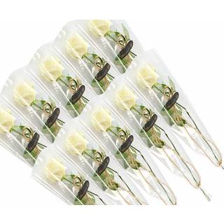 10 elegante hvide roser, gavepakket