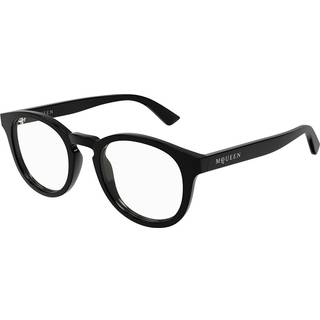 Alexander McQueen Unisex AM0514O 001 Optiske stel Acetat Sort Transparent Rund