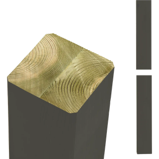 PLUS omlimet stolpe/drager, umbragrå/fyr - 9 x 9 x 369 cm