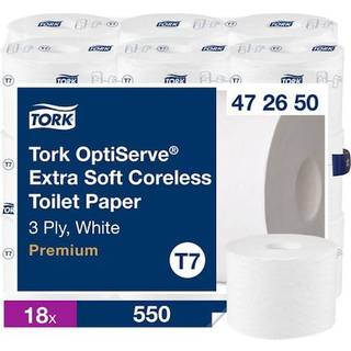 TORK Toiletpapir T7 3-lag 63,2 m 18 rl Hvid OptiServe Premium u. hylse (472650)