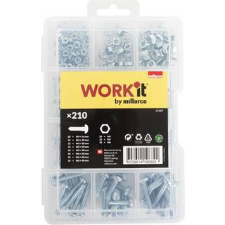Home>it Work sortiment med maskinskruer og møtrikker - 210 stk