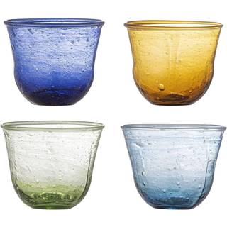 Bloomingville Karu drikkeglas 28 cl 4 dele Blå-gul-grøn-lyseblå