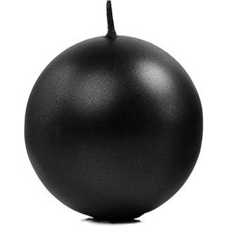 1 stk Metallic kuglelys 8 cm - Sort - Brændetid: 20 timer