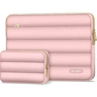 MacBook / Laptop 13-14" - Tech-Protect Puffy - Sleeve m. Lille Taske - Lyserød