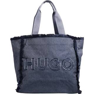 HUGO HUGO Blue Becky Cotton Fringe Tote Bag