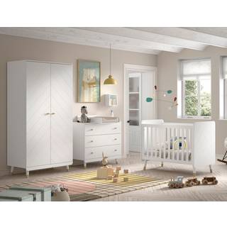 Børneværelsessæt med tremmeseng 60 × 120 – Billy, hvid