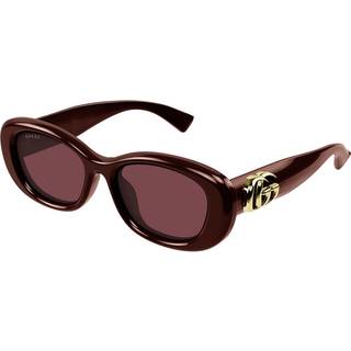 Gucci Kvinde Gucci GG1829SK 003 Solbriller Injiceret Bordeaux Rød Rund