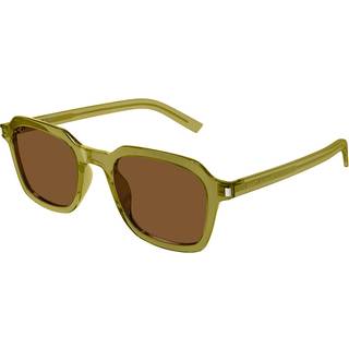 SAINT LAURENT Unisex SAINT LAURENT SL 715 SLIM 004 Solbriller Acetat Grøn Brun Firkantet