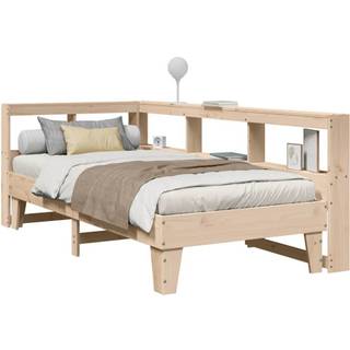 Seng Med Reol Uden Madras Massivt Fyrretræ - Brun / 100 x 200 cm