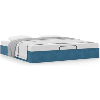 osmannisk sengeramme uden madras 200x200 cm fløjl mørkeblå