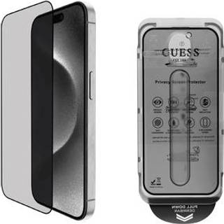 iPhone 16 Pro Max Guess 2.5D Privacy Skærmbeskyttelse Hærdet Glas - 9H - sort kant