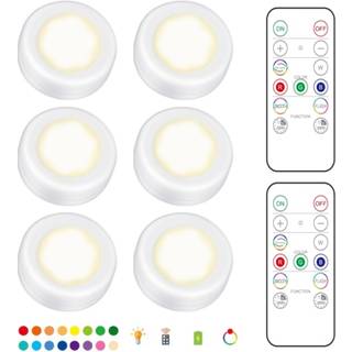 6 LED-spotlights 2 fjernbetjeninger RGB Design - Flerfarvet