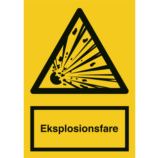 Eksplosionsfare, advarselsskilt