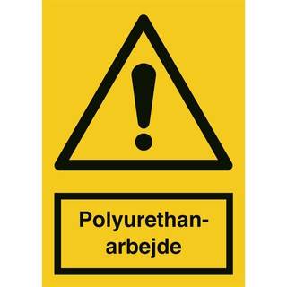 Advarselsskilt - Polyurethanarbejde - Refleks aluminium - 297 x 210 mm (A4)