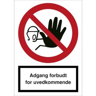 Adgang forbudt for uvedkommende - Selvklæbende vinyl - 420 x 297 mm