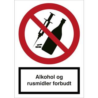 Alkohol og rusmidler forbudt - Plast - 148 x 105 mm