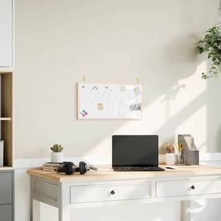 magnetisk whiteboardtavle med ramme i massivt fyrretræ 60x30 cm