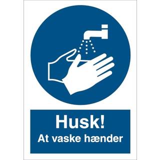 Husk! At vaske hænder - Selvklæbende vinyl - 148 x 105 mm