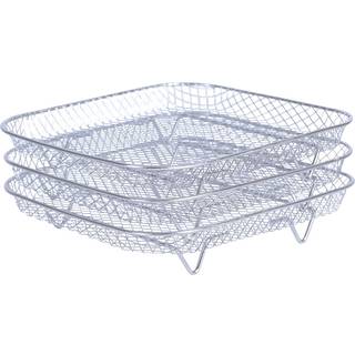 Rack i rustfrit stål med 3 hylder 21x21x9,5 cm - Til Airfryer