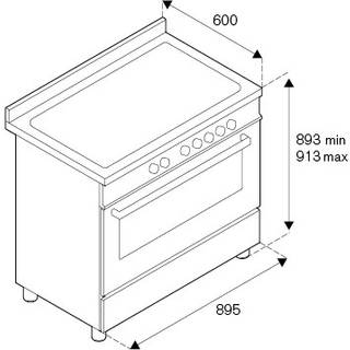 Heritage induktionskomfur med enkeltovn 5 zoner 90 cm, rustfrit stål