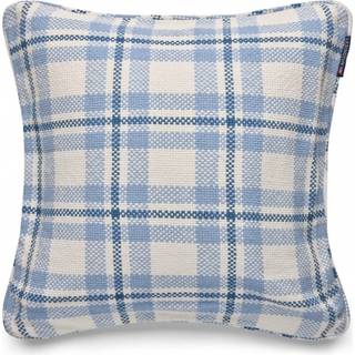 Lexington Checked Organic Pudebetræk 50x50 Cm t - Pyntepuder & Betræk Bomuld Blå - 12514111-5600-SH25