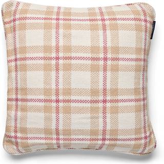 Lexington Checked Organic Pudebetræk 50x50 Cm Rosa - Pyntepuder & Betræk Bomuld Beige - 12514111-2603-SH25