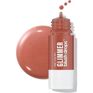 Revlon Glimmer Blush Drops Liquid Blush for Cheeks Liquid til fløjlsagtig pulver finish Glowy High Pigment 101 Coralicious 0,32 fl oz