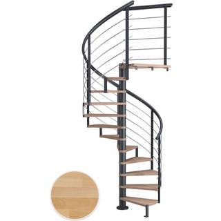 DOLLE Montreal DESIGN spindeltrappe, Ø160 cm, antracit/olieret bøg - 11 trin