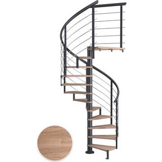 DOLLE Montreal DESIGN spindeltrappe, Ø140 cm, antracit/hvidolieret eg - 11 trin