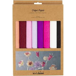 Crepepapir m. stræk - Lilla/pink, 8 ark
