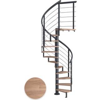 DOLLE Montreal DESIGN spindeltrappe, Ø120 cm, antracit/hvidolieret eg - 13 trin