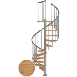 DOLLE Montreal CLASSIC 3 spindeltrappe, Ø140 cm, pearl grey/olieret eg - 13 trin