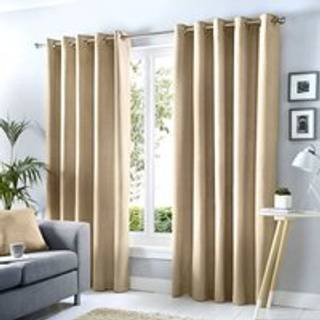 Fusion Fusion Natural Cannes Blackout and Thermal Pair of Eyelet Curtains