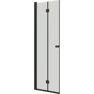 Scanbad Match B foldedør 77-79x200 cm, sort/klart glas BS81-03