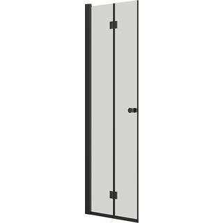 Scanbad Match B foldedør 67-69x200 cm, sort/klart glas BS71-03