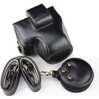 Canon EOS M50 kamera beskyttelsesetui i kunstlæder med bærestrop - Sort