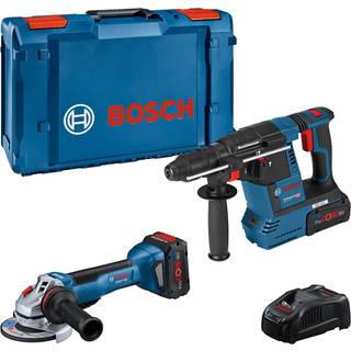 Bosch Professional Elværktøjssæt GWS 18V-10 P+GBH 18V-26 med 2 stk. batteri, lader og L-BOXX