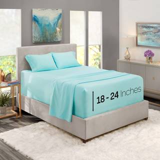 NESTL Ekstra dybe lommeplader - Passer til madras 18-24 tommer Deep Extra Deep Pocket California King Size Sheets 4 stykker Cal King Sheets Cal K