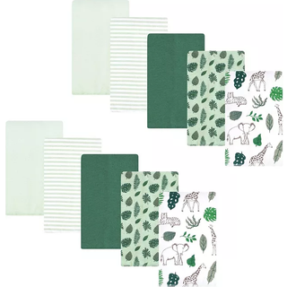Hudson baby unisex baby flanel burp klud 10pk jungle en størrelse