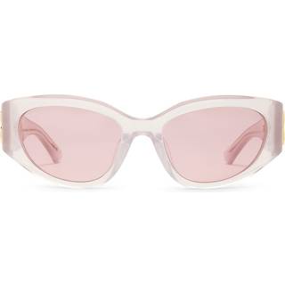 Balenciaga BB0324SK Asian Fit 011 55 Solbriller Kvinder Hvid - Transparent White - 55mm