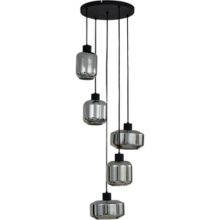 Lindby - Hildur 5 Cluster Pendel Røg Grå/Sort