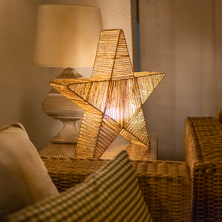 Julegulvlampe brun 60 cm inkl. LED IP54 genopladelig - Sisine