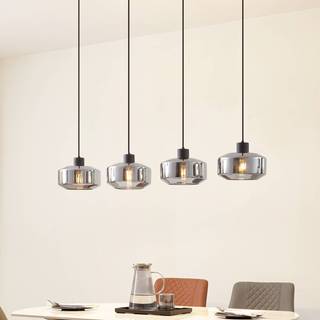 Lindby - Hildur 4 Pendel 115cm Røg Grå/Sort