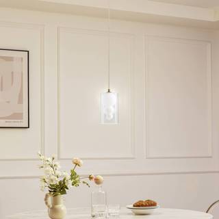 Glas hængelampe Kupla Lindby, dæmpbar, Klar/gennemsigtig, Stue/spisestue, Glas, Moderne