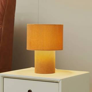 Bordlampe Jone Lindby, Brun/rust, Stue/spisestue, Tekstil/stof/silke, Moderne